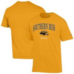 Southern Miss Golden Eagles Champion Unisex Mom Logo T-Shirt - Gold - Front View