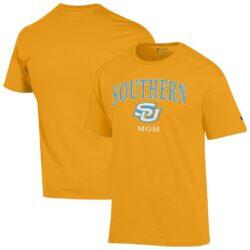 Southern University Jaguars Champion Unisex Mom Logo T-Shirt - Gold - Front View