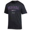 Niagara Purple Eagles Champion Dad Logo T-Shirt - Black - Side View
