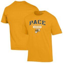 Pace University Setters Champion Grandparent Logo T-Shirt - Gold - Front View