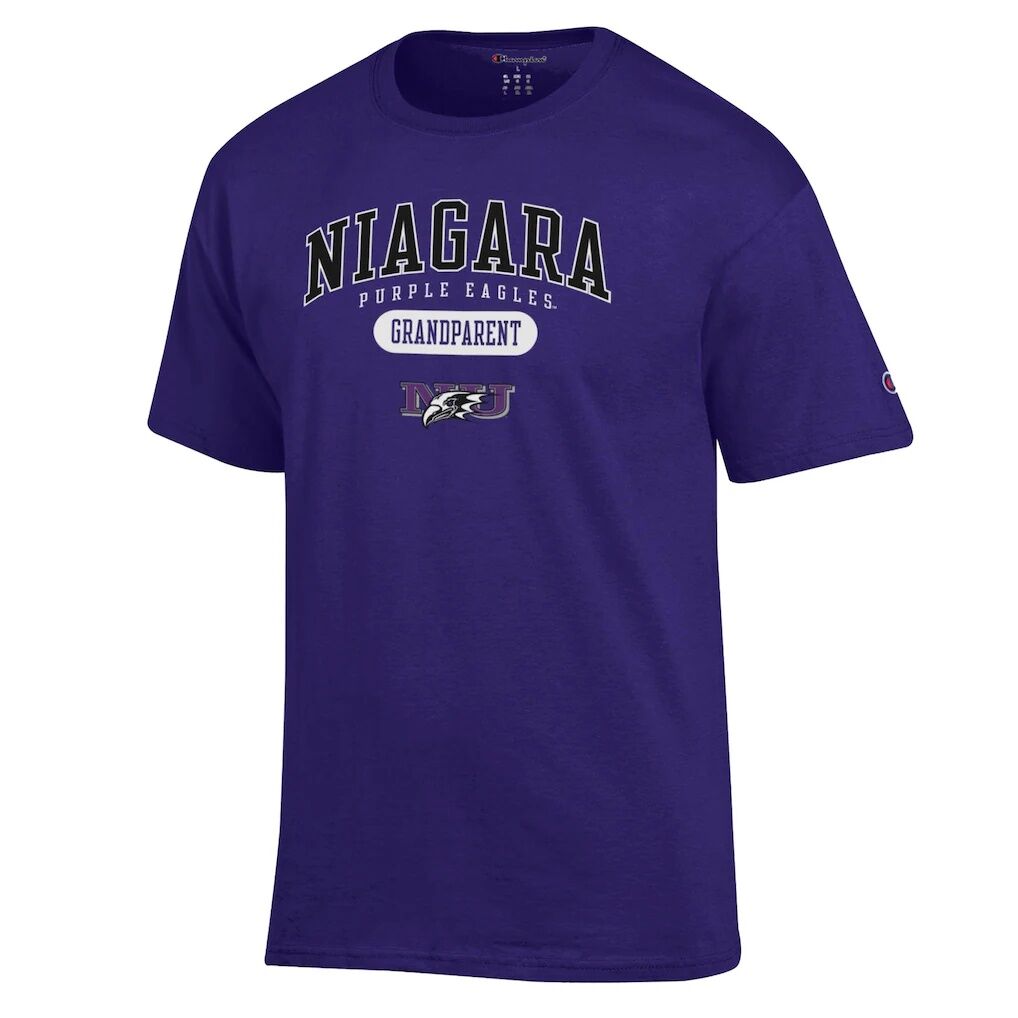 Niagara Purple Eagles Champion Grandparent Logo T-Shirt
