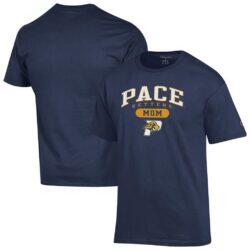 Pace University Setters Champion Unisex Mom Pill Box T-Shirt - Navy - Front View