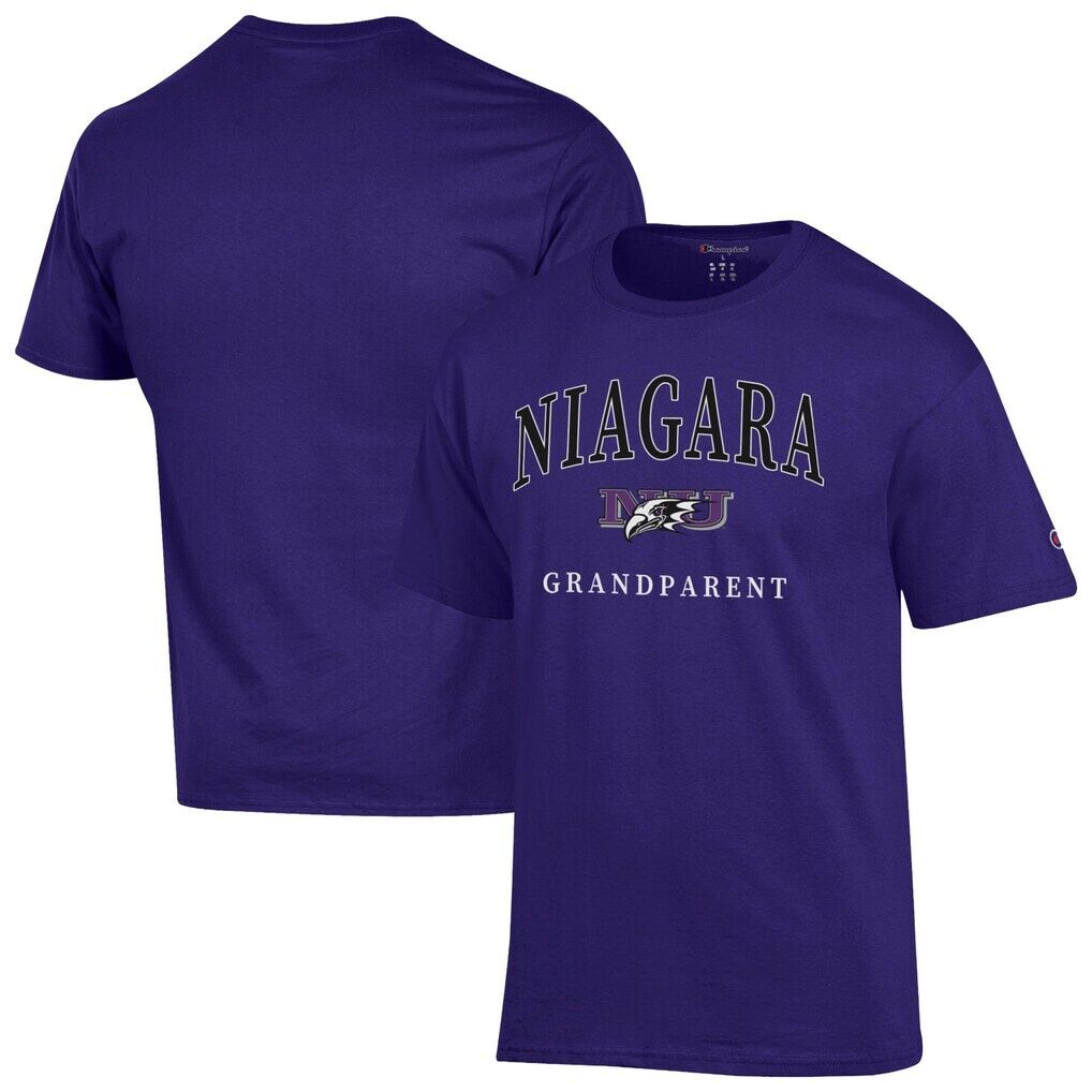 Niagara Purple Eagles Champion Grandparent Arch Logo T-Shirt