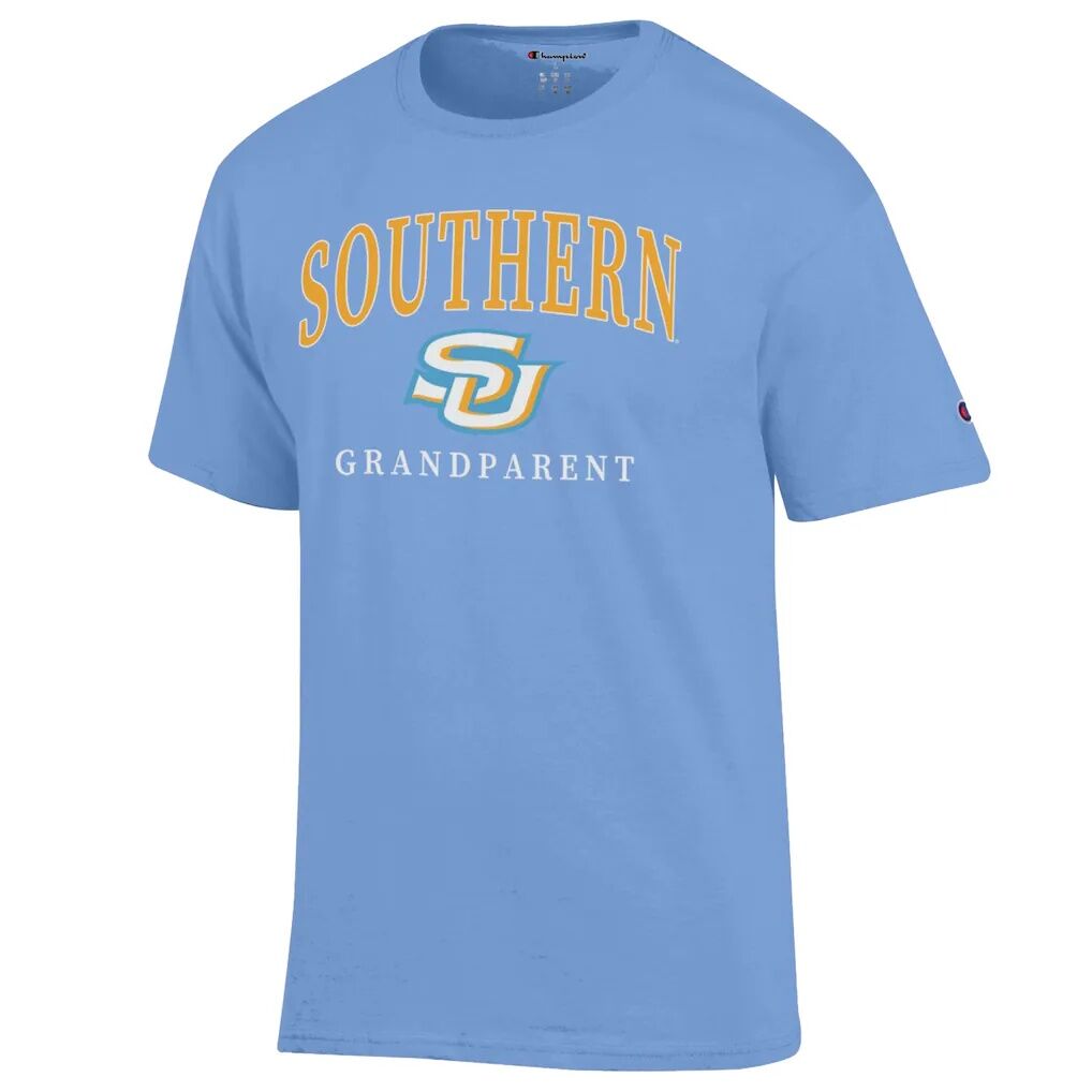 Southern University Jaguars Champion Grandparent Arch Logo T-Shirt - Light Blue