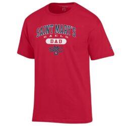 Saint Mary's Gaels Champion Dad Pill Box T-Shirt - Red - Front View