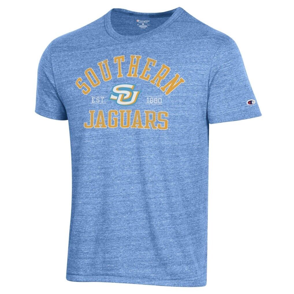 Southern University Jaguars Champion Established Date Ultimate Tri-Blend T-Shirt - Light Blue