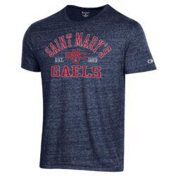 Saint Mary's Gaels Champion Established Date Ultimate Tri-Blend T-Shirt - Navy - Front View