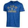San Jose State Spartans Champion Established Date Ultimate Tri-Blend T-Shirt - Blue - Front View