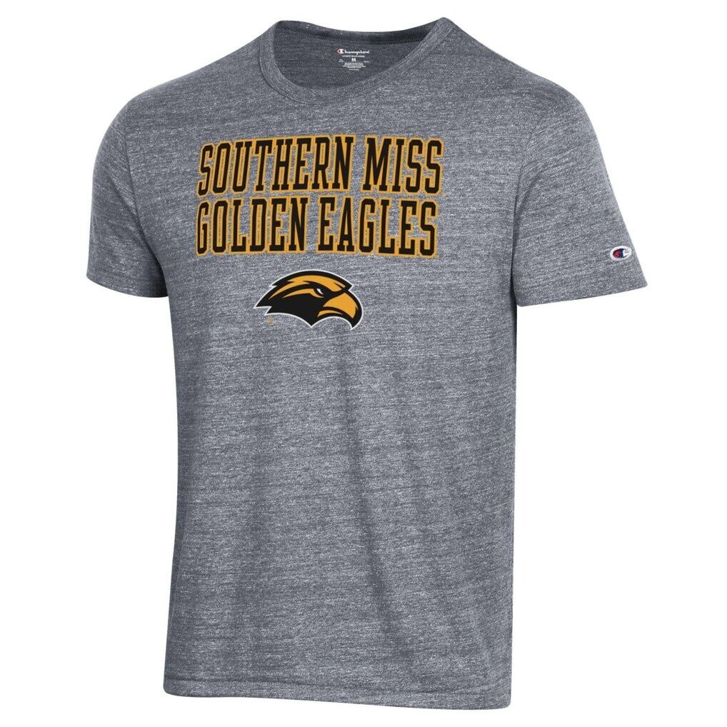 Southern Miss Golden Eagles Champion Stacked Ultimate Tri-Blend T-Shirt