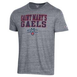Saint Mary's Gaels Champion Stacked Ultimate Tri-Blend T-Shirt - Silver - Front View