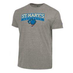 St. Mary's University Rattlers Champion Stacked Ultimate Tri-Blend T-Shirt - Silver - Front View