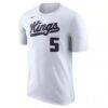 Darius Acuff Jr. Sacramento Kings Nike Unisex Association Edition Name & Number T-Shirt - White - Back View