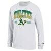 Athletics Champion Jersey Long Sleeve T-Shirt - White - Back View
