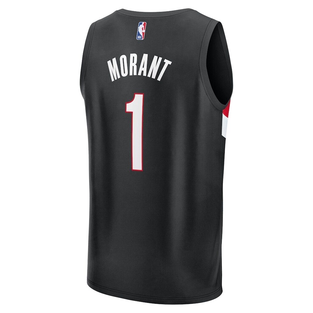 Ja Morant Portland Trail Blazers Fashion7 Youth Fast Break Replica Jersey - Black - Icon Edition