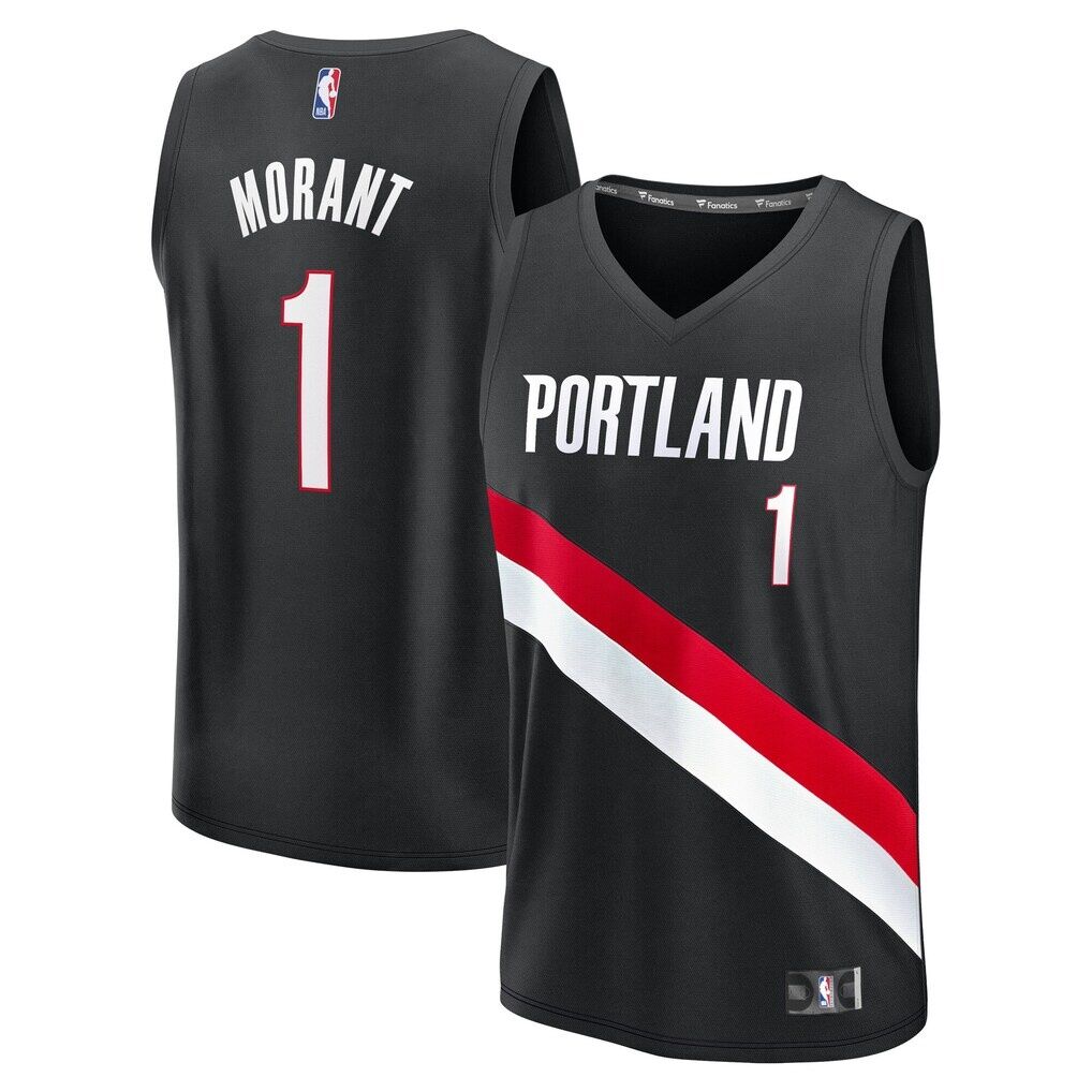 Ja Morant Portland Trail Blazers Fashion7 Youth Fast Break Replica Jersey - Black - Icon Edition