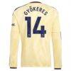 Viktor Gyökeres Arsenal adidas 2026/27 Third Replica Long Sleeve Jersey - Yellow - Detail View