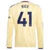 Declan Rice Arsenal adidas 2026/27 Third Replica Long Sleeve Jersey - Yellow - Detail View