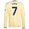 Bukayo Saka Arsenal adidas 2026/27 Third Replica Long Sleeve Jersey - Yellow - Detail View