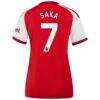 Bukayo Saka Arsenal adidas Women's 2026/27 Third Replica Jersey - Red - Detail View