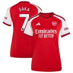 Bukayo Saka Arsenal adidas Women's 2026/27 Third Replica Jersey - Red - Front View
