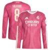 Federico Valverde Real Madrid adidas 2026/27 Third Replica Long Sleeve Jersey - Pink - Front View
