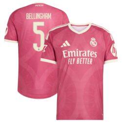 Jude Bellingham Real Madrid adidas 2026/27 Third On-Field Authentic Jersey - Pink - Front View