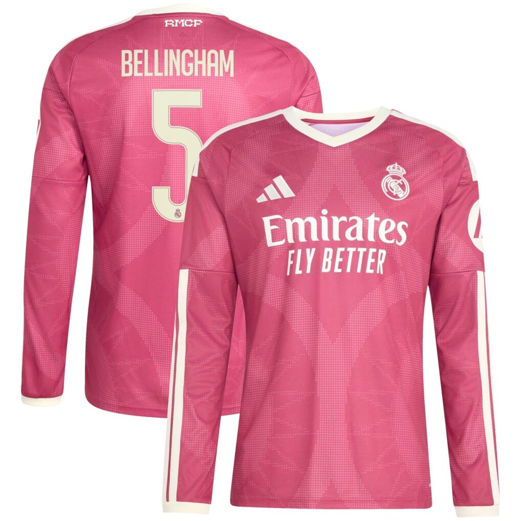 Jude Bellingham Real Madrid adidas 2026/27 Third Replica Long Sleeve Jersey