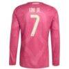 Vini Jr. Real Madrid adidas 2026/27 Third Replica Long Sleeve Jersey - Pink - Detail View