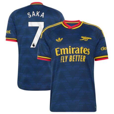 Bukayo Saka Arsenal adidas 2026/27 Away Replica Jersey - Navy - Front View