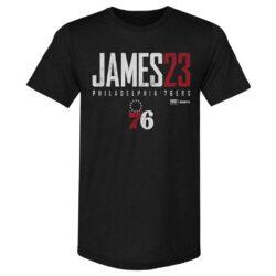 LeBron James Philadelphia 76ers 500 Level Elite Premium Tri-Blend T-Shirt - Black - Front View