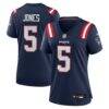 Dre'Mont Jones New England Patriots Nike Women's Team Game Jersey - Navy - Front View