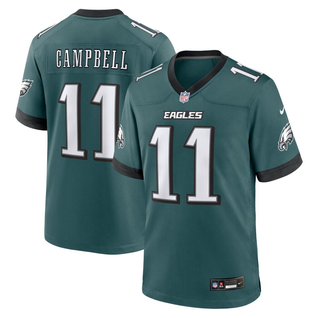 Jihaad Campbell Philadelphia Eagles Nike Team Game Jersey - Midnight Green