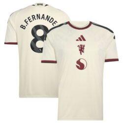 Bruno Fernandes Manchester United adidas 2026/27 Third Replica Jersey - Cream - Front View