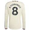 Bruno Fernandes Manchester United adidas 2026/27 Third Replica Long Sleeve Jersey - Cream - Detail View