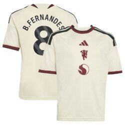 Bruno Fernandes Manchester United adidas Youth 2026/27 Third Replica Jersey - Cream - Front View