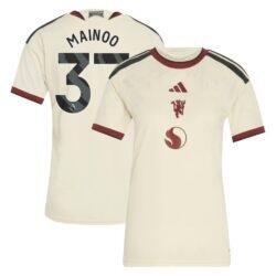 Kobbie Mainoo Manchester United adidas Women's 2026/27 Third Replica Jersey - Cream - Front View