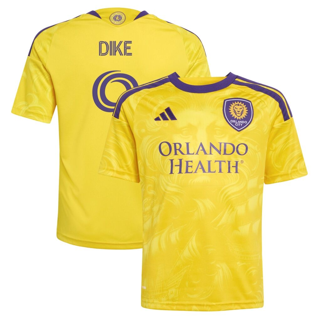 Daryl Dike Orlando City SC adidas Youth 2026 Sunken Treasure Kit Secondary Replica Jersey