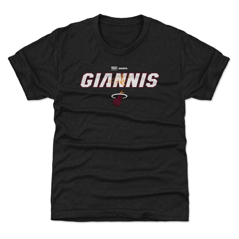 Giannis Antetokounmpo Miami Heat 500 Level Youth Team Font T-Shirt