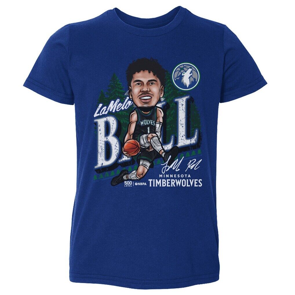 LaMelo Ball Minnesota Timberwolves 500 Level Toddler City Cartoon T-Shirt - Royal