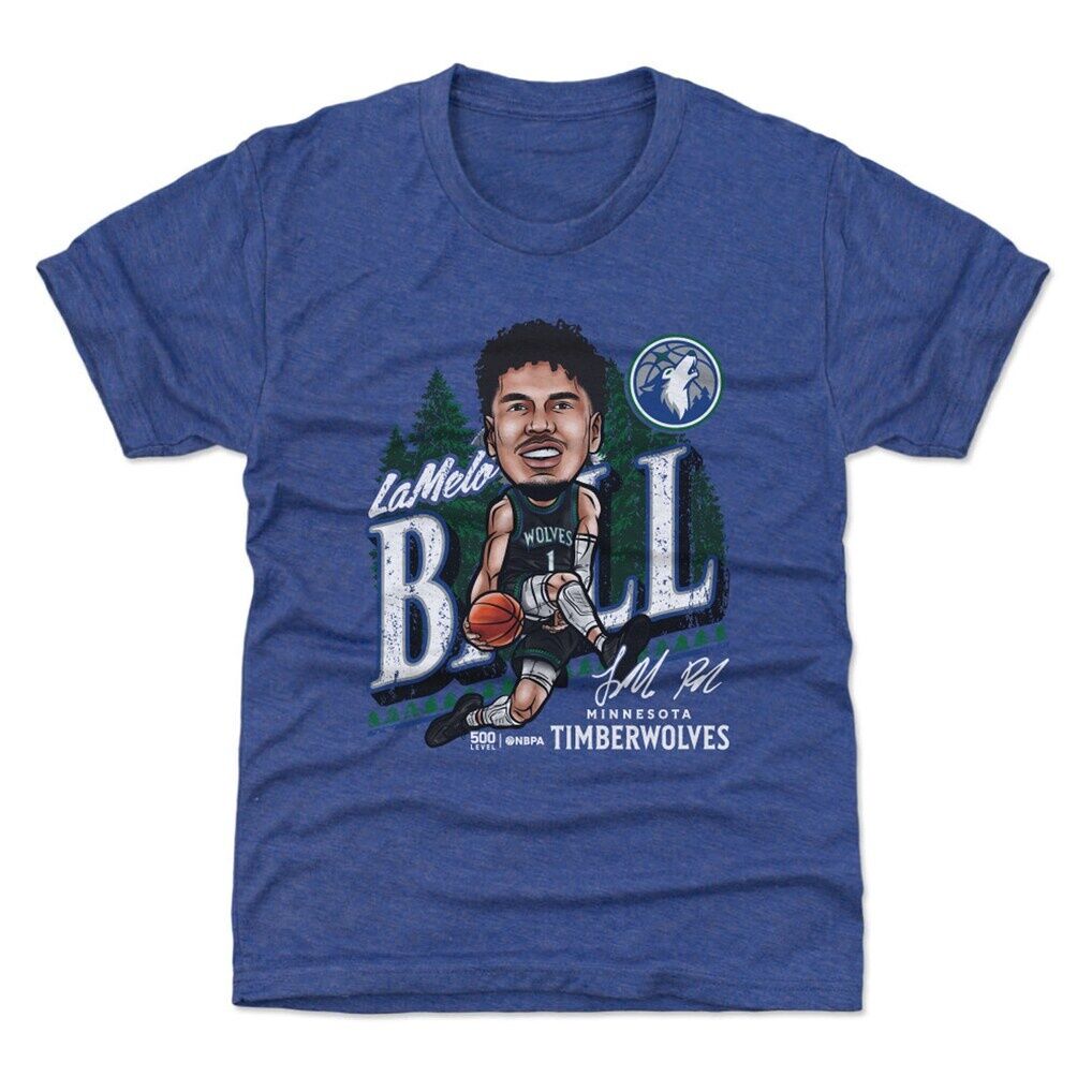 LaMelo Ball Minnesota Timberwolves 500 Level Youth City Cartoon T-Shirt - Royal