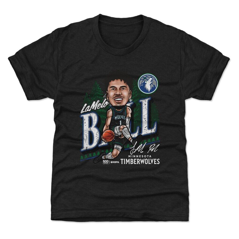 LaMelo Ball Minnesota Timberwolves 500 Level Youth City Cartoon T-Shirt