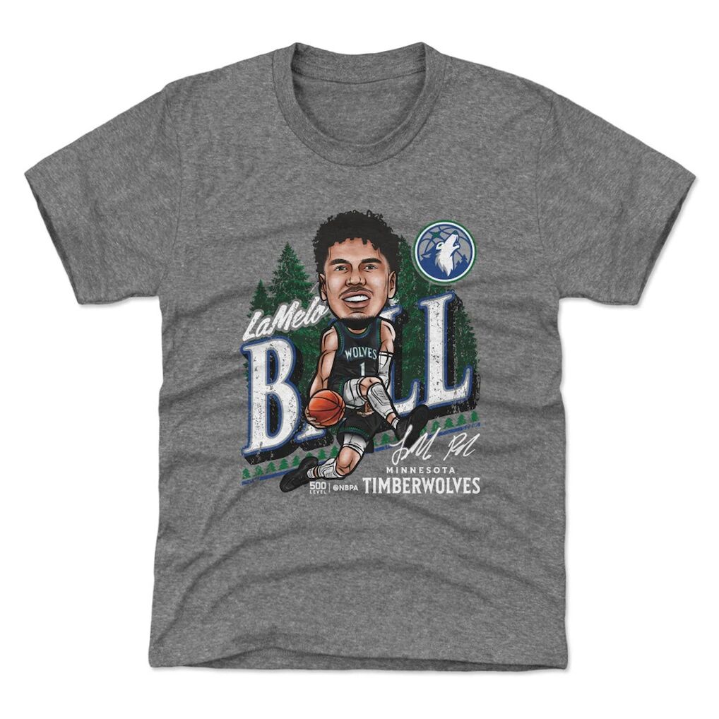 LaMelo Ball Minnesota Timberwolves 500 Level Youth City Cartoon T-Shirt