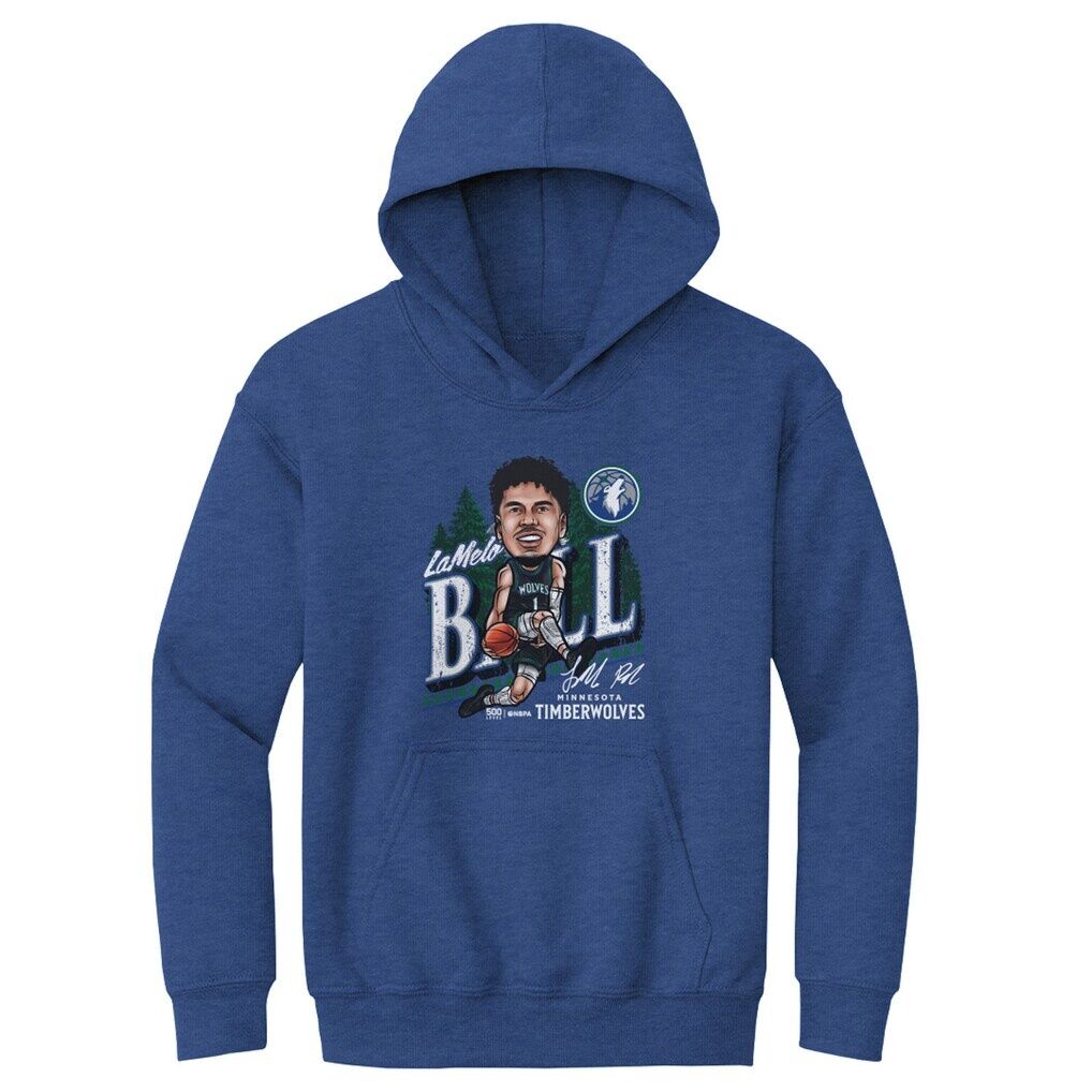 LaMelo Ball Minnesota Timberwolves 500 Level Youth City Cartoon Hoodie - Heather Royal