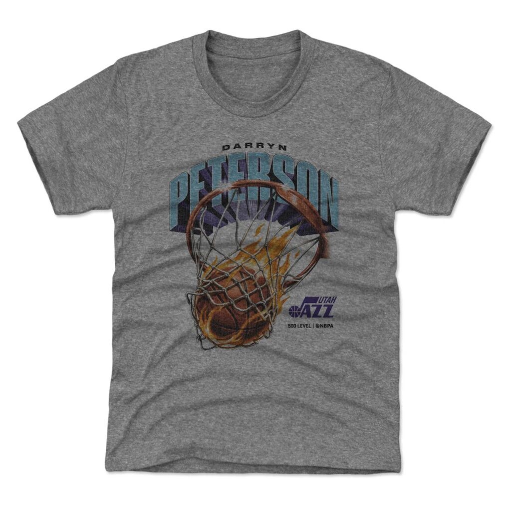 Darryn Peterson Utah Jazz 500 Level Youth On Fire T-Shirt
