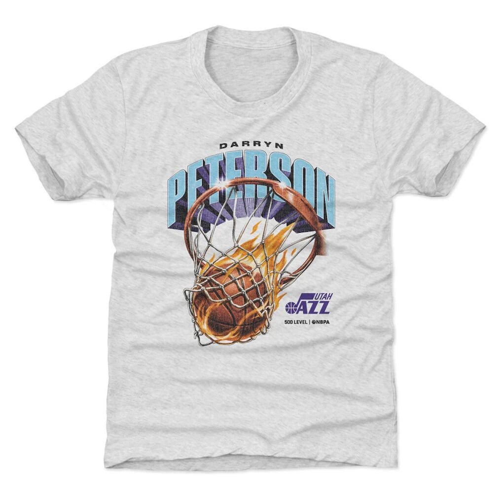 Darryn Peterson Utah Jazz 500 Level Youth On Fire T-Shirt - Ash