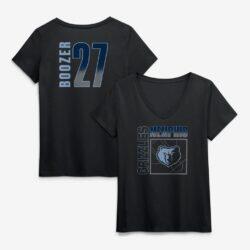 Cameron Boozer Memphis Grizzlies Women's Home Court Pop Name & Number V-Neck T-Shirt - Black - Front View