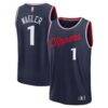 Keaton Wagler LA Clippers Fashion7 Youth Fast Break Replica Jersey - Navy - - Front View