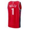 Keaton Wagler LA Clippers Fashion7 Youth Fast Break Replica Jersey - Red - - Detail View