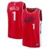 Keaton Wagler LA Clippers Fashion7 Youth Fast Break Replica Jersey - Red - - Front View