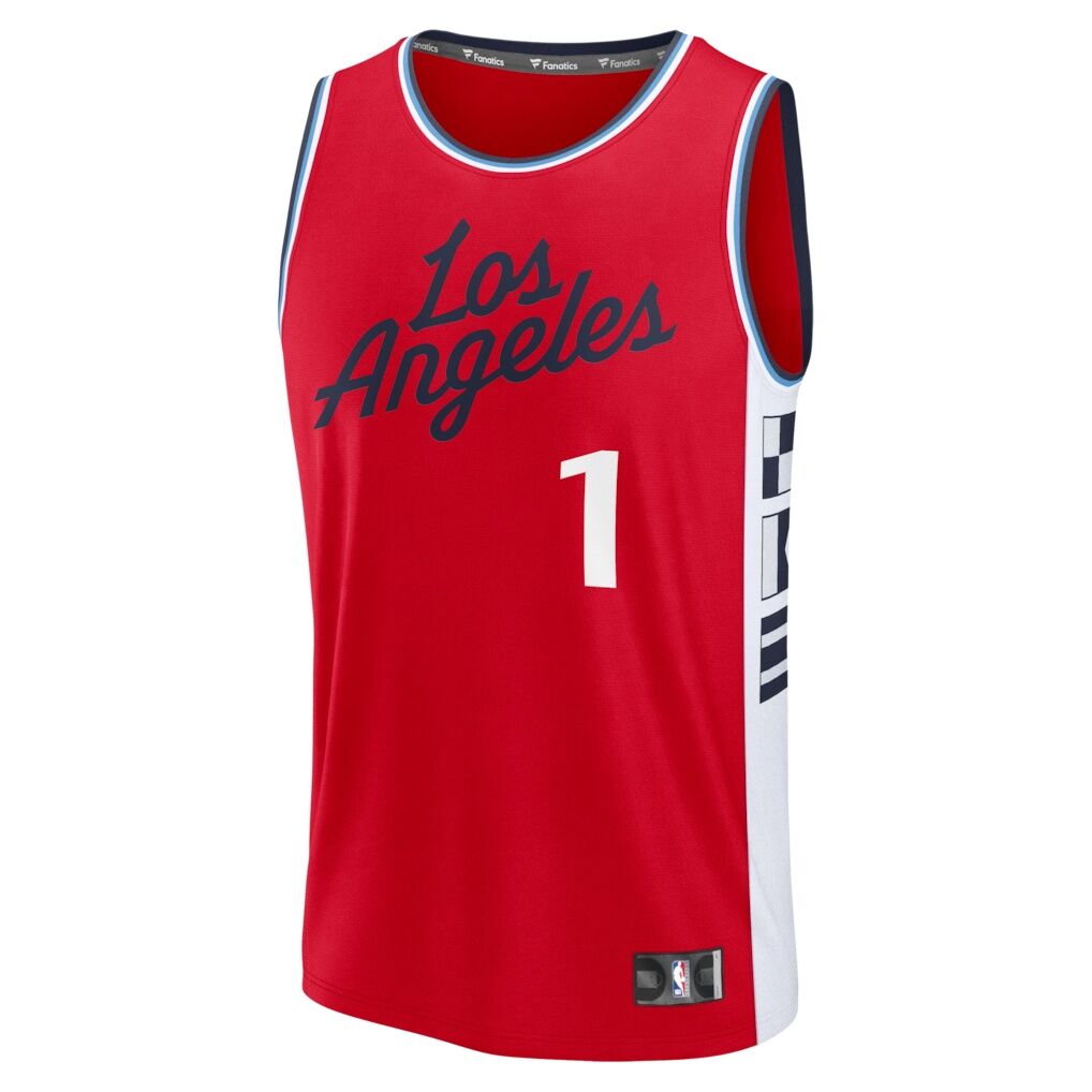 Keaton Wagler LA Clippers Fashion7 Youth Fast Break Replica Jersey - Red - Statement Edition